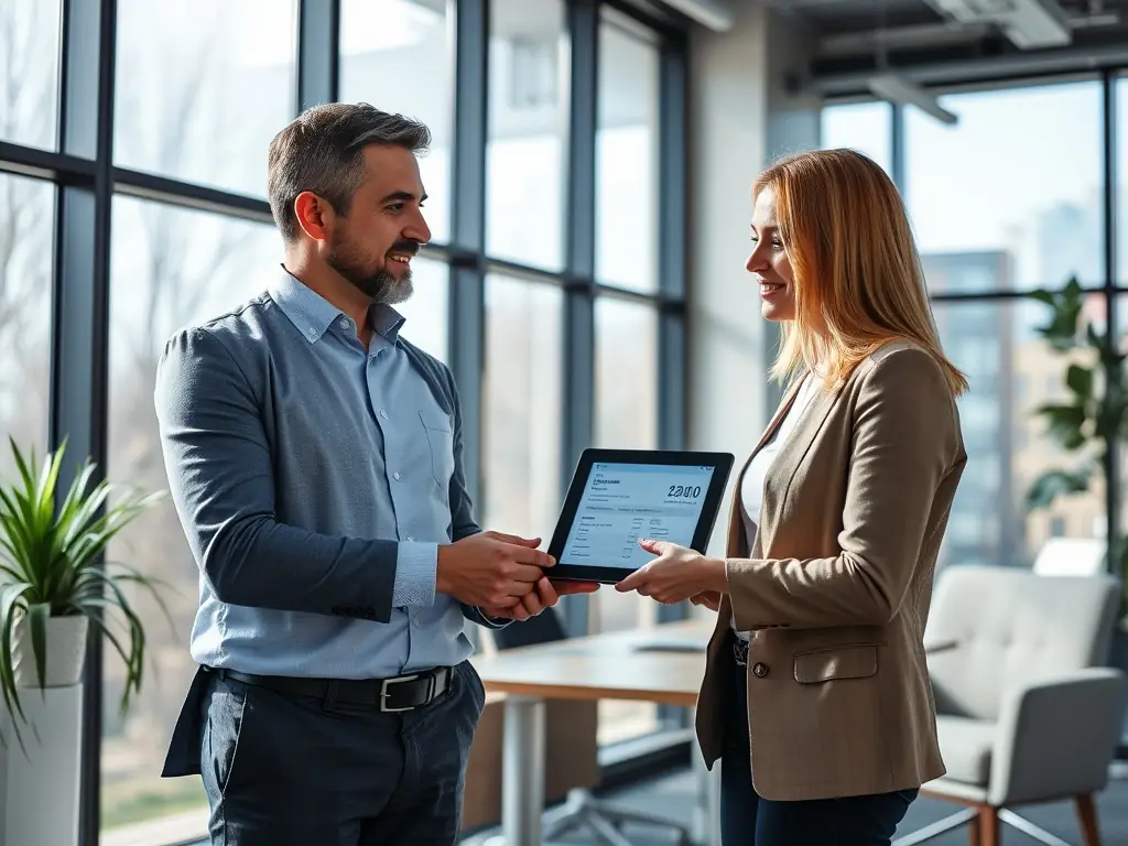 A financial advisor presenting various financing options to a client, highlighting the benefits and terms of each option.